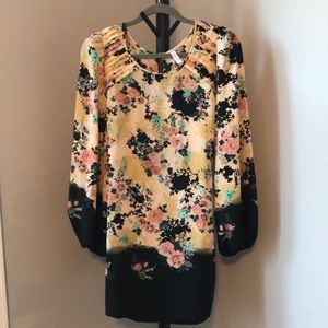 Xhilaration Puff Sleeve Floral Dress